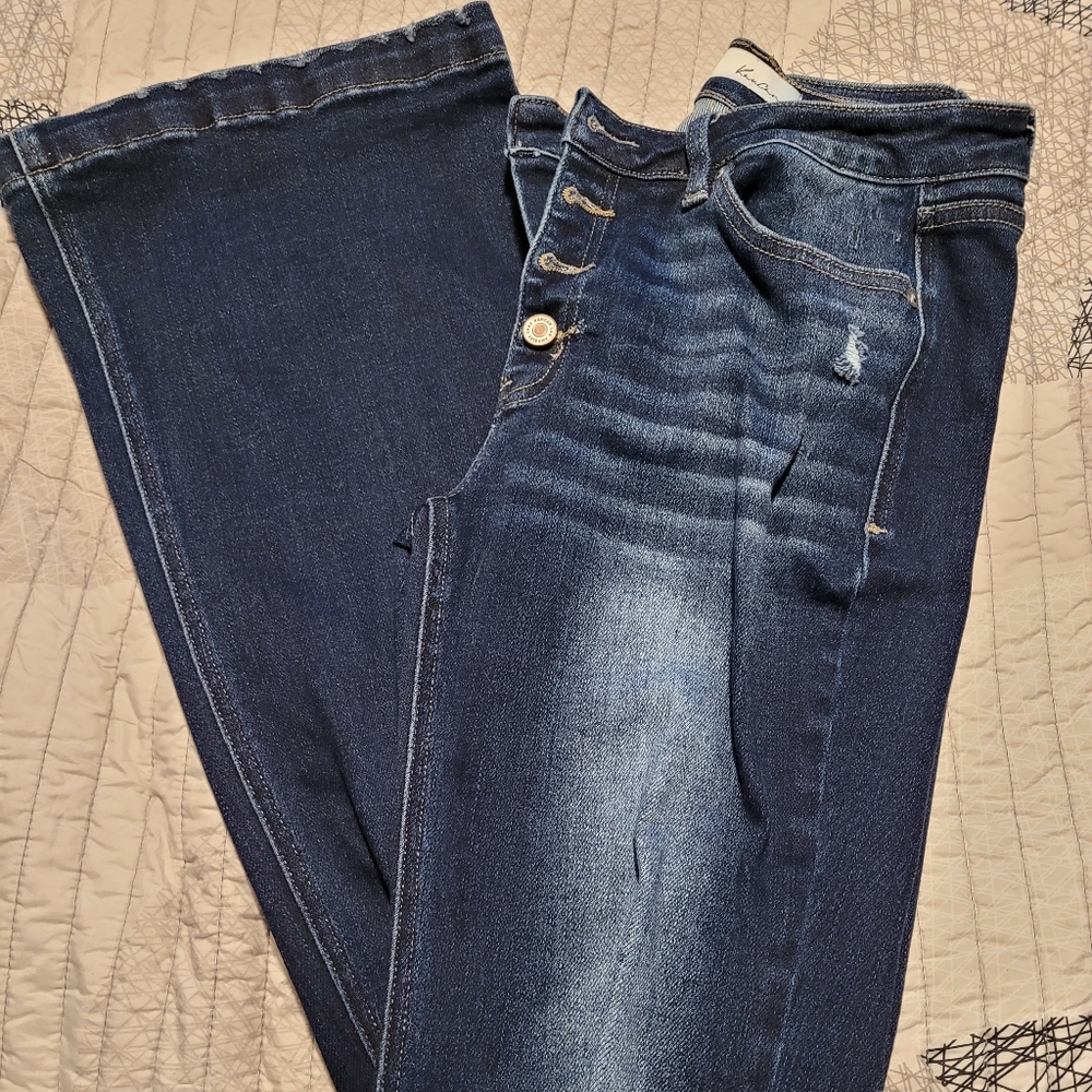 KanCan Destroyed Flare Jeans